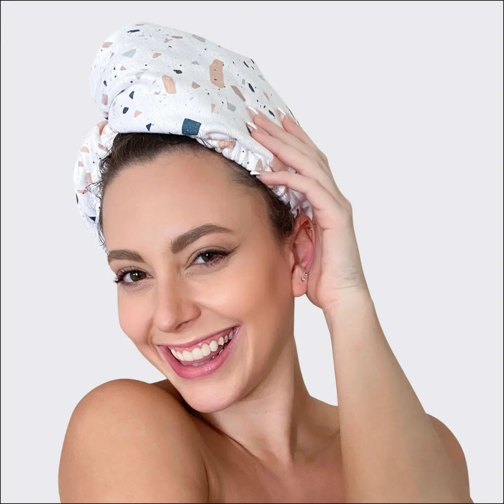 Kitsch Quick Dry Hair Towel Terrazzo