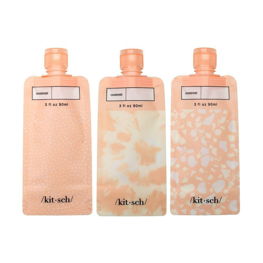 Kitsch - Refillable Travel Pouches 3PC Set (Blush)